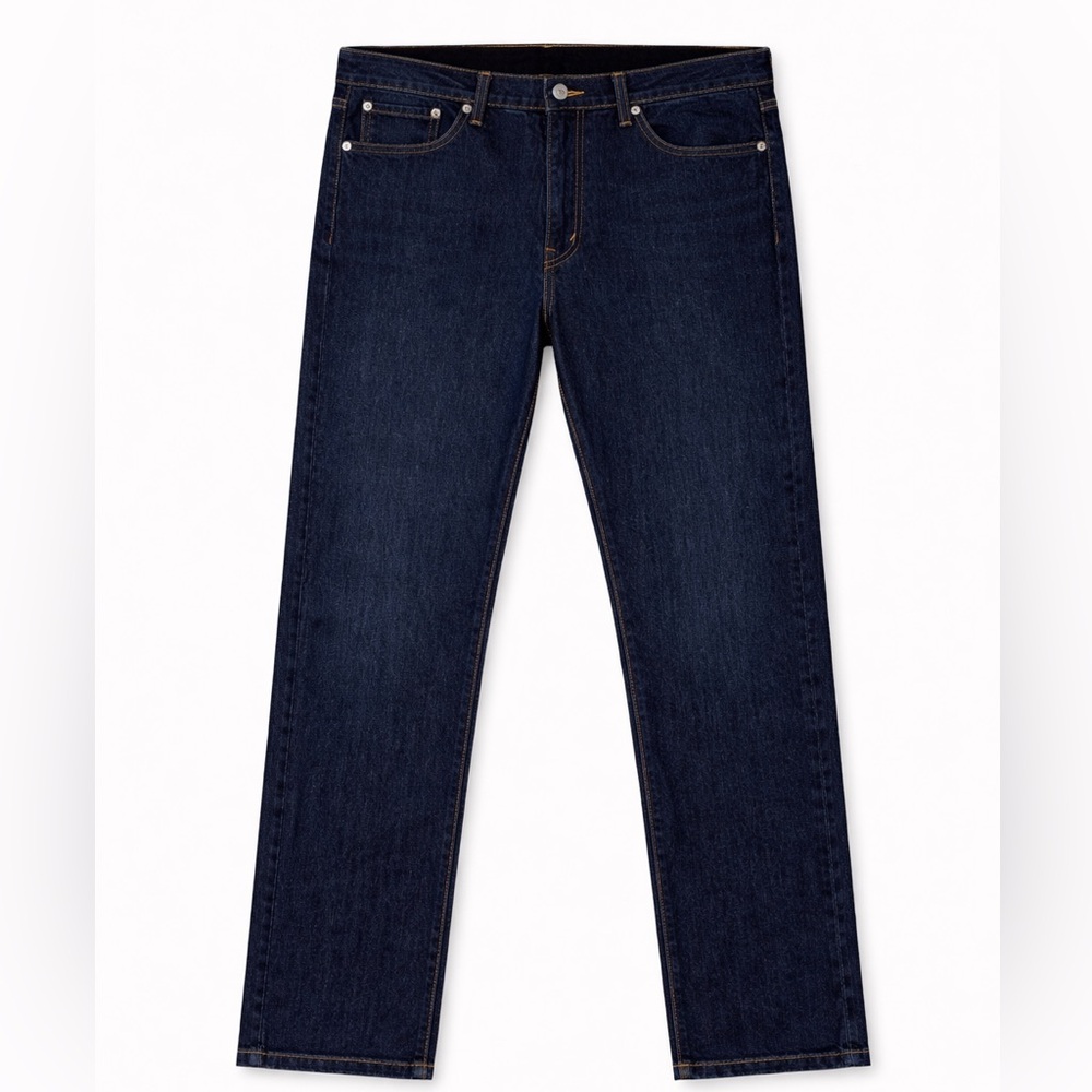 Levi Strauss 513 Straight Fit Dark Wash Blue Jeans Mens Size 36x32